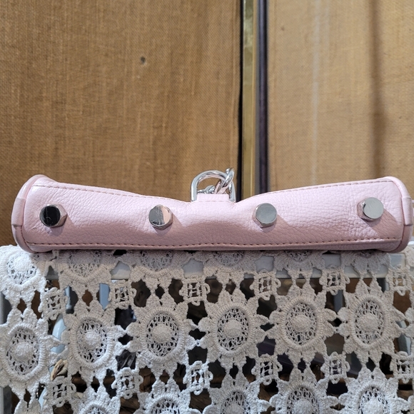 Rebecca Minkoff Pink Pebbled Mate Leather Mini MAC rossbody Bag Adjustable Strap - Picture 6 of 12
